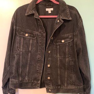 Topshop Oversized Denim Jacket in Black (US 10)